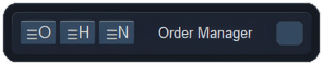 Order Manager bar of ApeX Trading Console on MT5, with the ☰O, ☰H and ☰N buttons